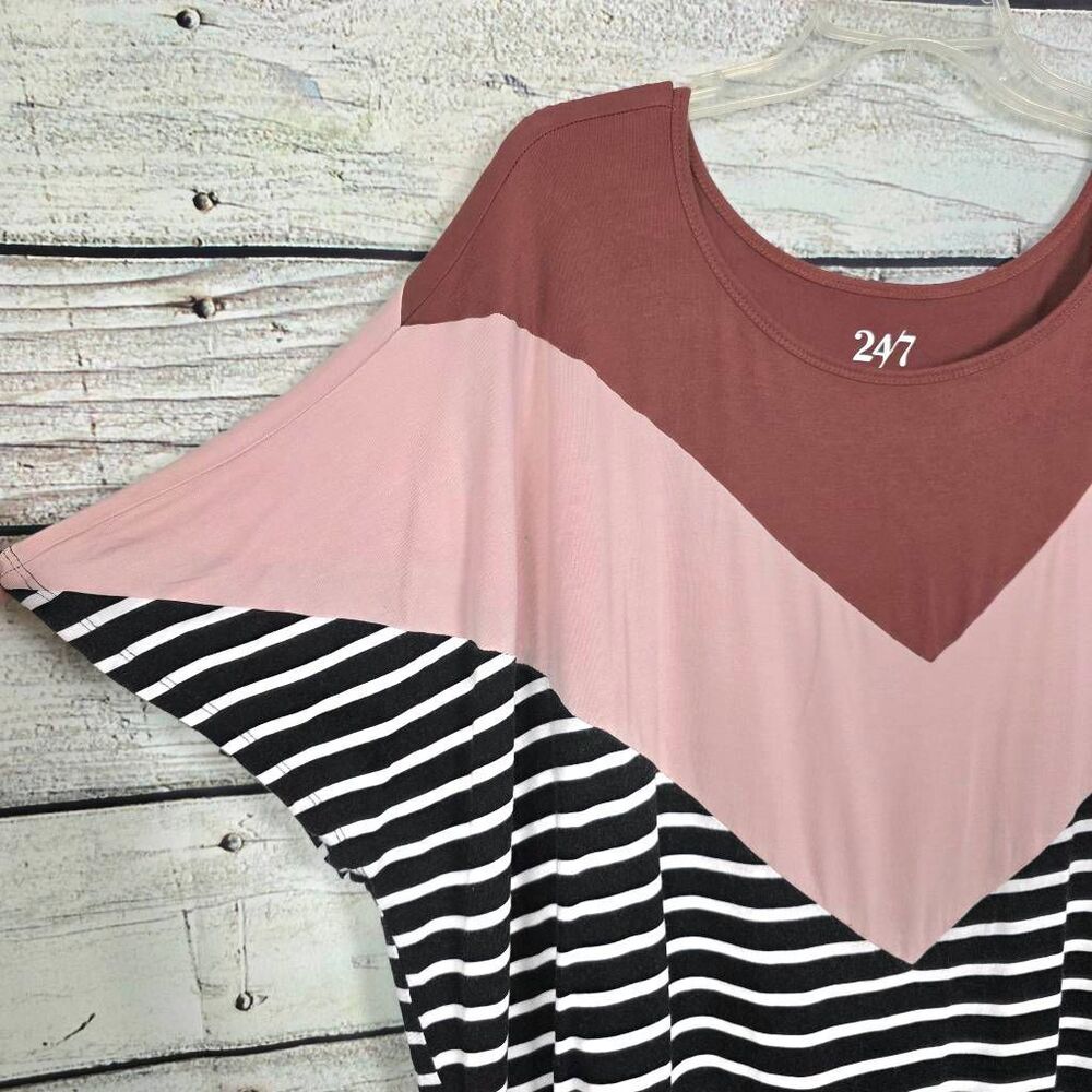 24/7 By Maurices Colorblock Stripe Tee 4x - image 4